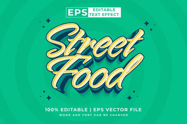 Düzenlenebilir Metin Efekti Street Food Çizgi Film Şablon Biçimi Premium — Stok Vektör