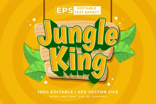 Düzenlenebilir metin efekti orman kralı karikatür 3d biçim premium vektörü