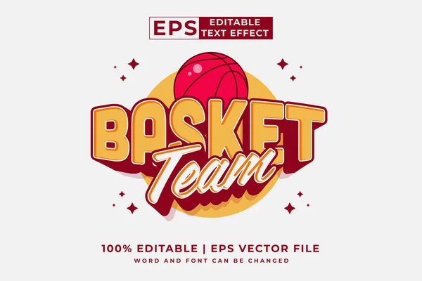 stock vector Editable text effect basket team logo 3d cartoon style premium vector