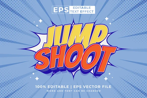 Editable Text Effect Jump Shoot Comic Cartoon Style Premium Vector — Wektor stockowy