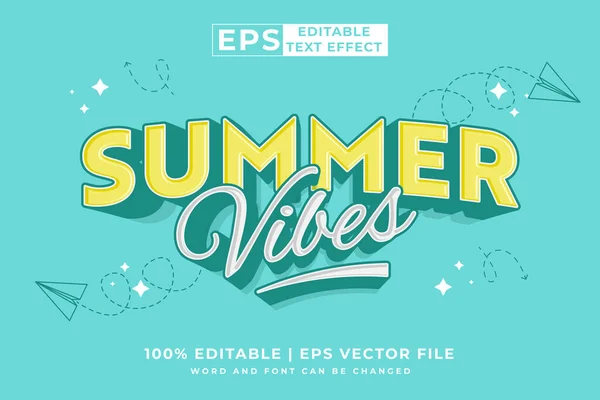 stock vector Editable text effect summer vibes 3d Cartoon template style premium vector