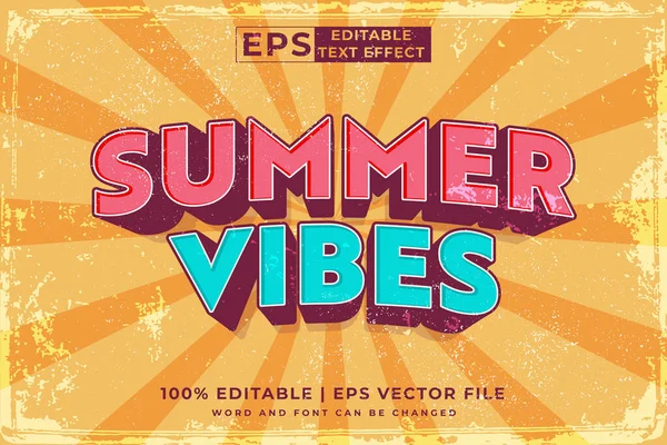 stock vector Editable text effect summer vibes 3d vintage template style premium vector