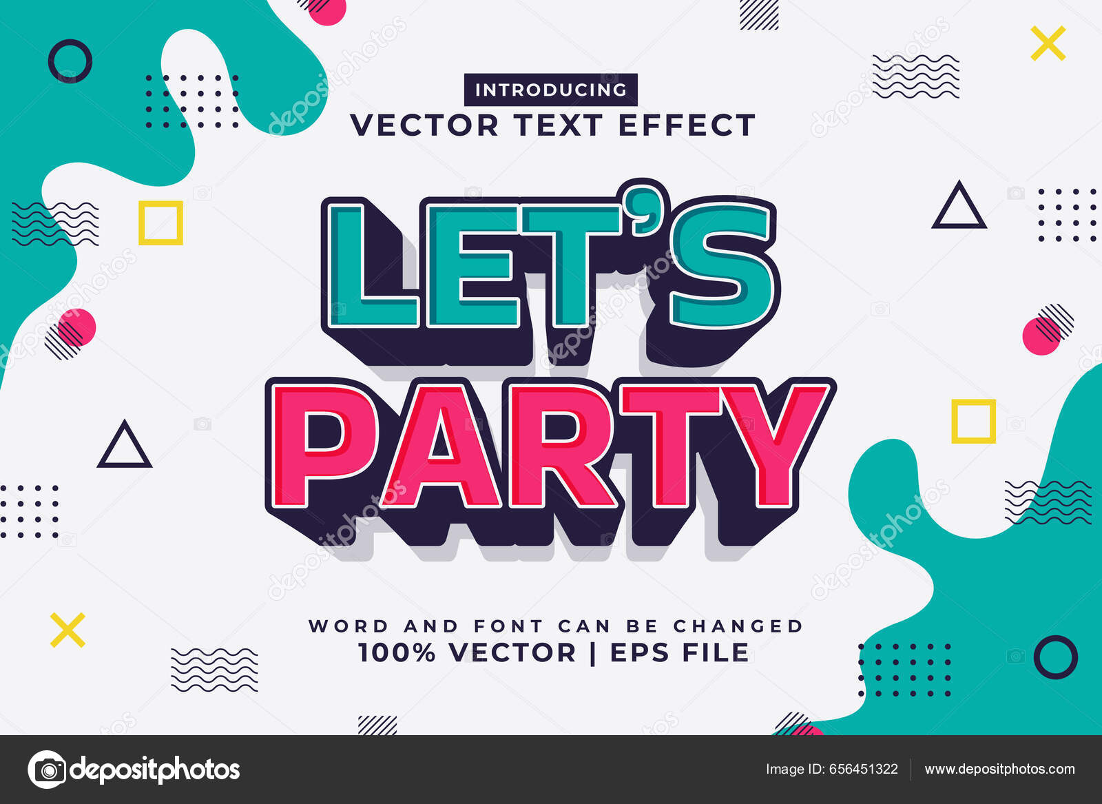 Premium Vector  Let's go editable text effect 3 dimension emboss cartoon  style