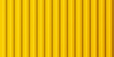 Sarı kıvrımlı bir levha. Çitler, duvarlar, çatılar için galvanize demir. Gerçekçi izole edilmiş vektör çizimi