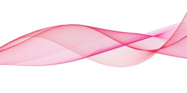 Beyaz arkaplanda soyut kırmızı dalgalar. Elektronik renk dalgaları. Vektör çizimi. Afiş, poster tasarımı