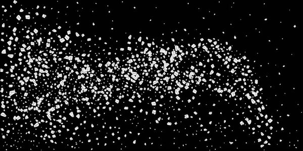 A scattering of crystals of sugar or salt. Realistic vector illustration isolated on black background