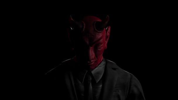 Явление Красного Дьявола Темноты Лай Демона Рык Ужас Религиозная Концепция — стоковое видео