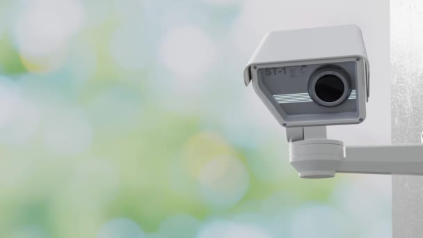 Cctv Camera Security Installed Wall Building Scan Area Surveillance Purposes — Vídeo de Stock