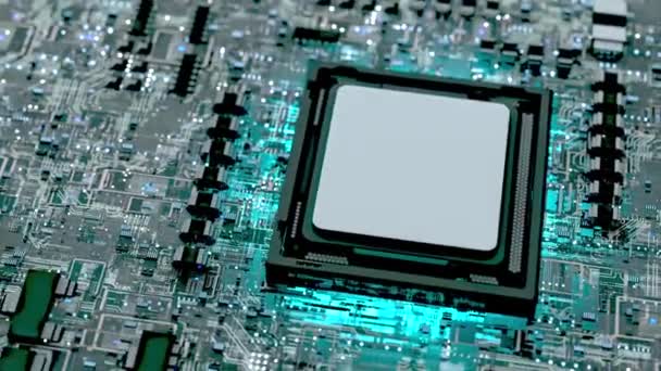 Abstract Circuit Board Animation Selective Focus Alpha Channel Can Used — Vídeo de Stock