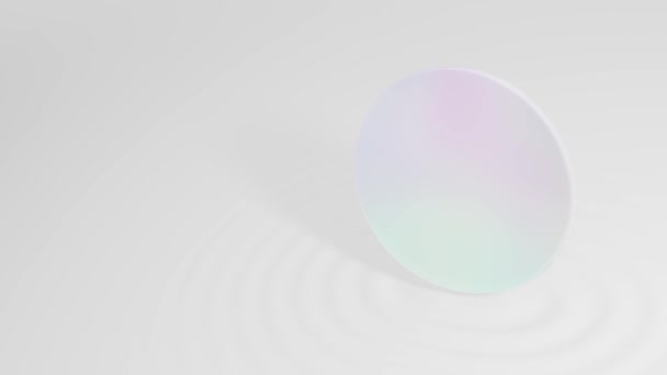 Pastel Circle Mock White Waves Animation Alpha Channel Minimal Idea — 图库视频影像