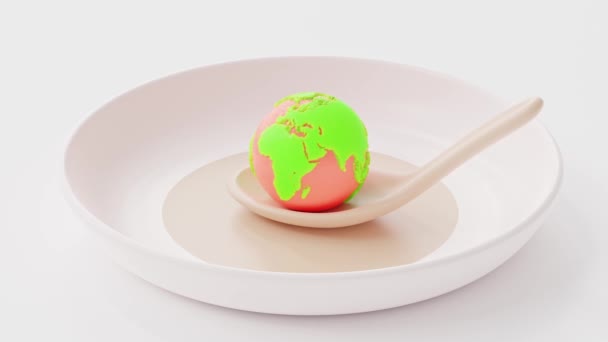 Krim Atau Makanan Penutup Dalam Bentuk Globe Warna Hijau Muda — Stok Video