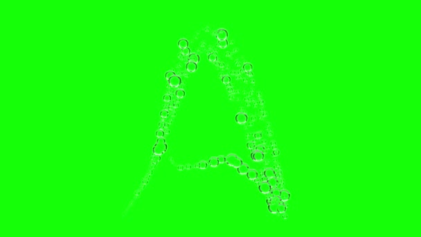 Слово Мітка Англійський Текст Бульбашка Формі Літерного Шрифту Анімація Зеленому — стокове відео