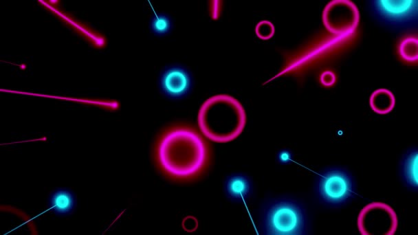 Abstracte Achtergrond Magenta Blue Neon Lichtverschijning Van Waterdruppels Element Animatie — Stockvideo