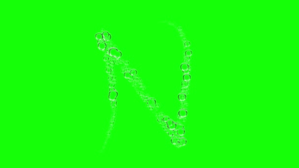 Слово Мітка Англійський Текст Bubble Сформований Шрифт Літери Анімація Зеленому — стокове відео