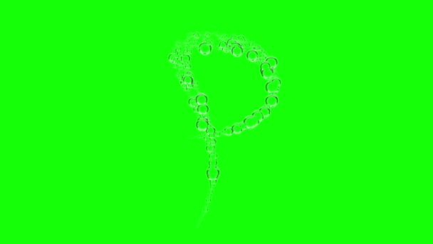 Word Tag Angol Szöveg Bubble Shaped Letter Font Animation Green — Stock videók