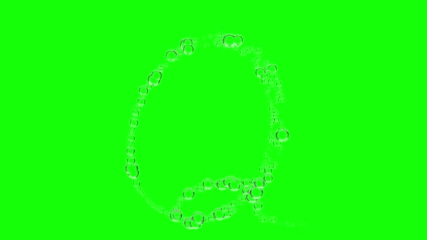 Palabra Etiqueta Texto Inglés Burbuja Forma Letra Animación Pantalla Verde — Vídeo de stock