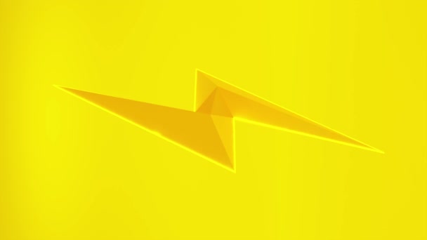 Der Gelbe Blitz Leuchtet Auf Gelbem Hintergrund Der Minimalistischen Stil — Stockvideo