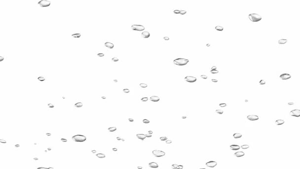 Burbujas Agua Subiendo Sobre Fondo Blanco Negro Pantalla Verde Elemento — Vídeos de Stock