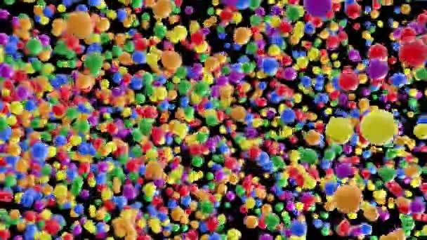 Rainbow Dna Molekyl Från Partiklar Svart Bakgrund Och Alpha Channel — Stockvideo