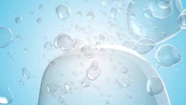 Burbujas Agua Sobre Fondo Azul Pantalla Verde Canal Alfa Elemento — Vídeo de stock