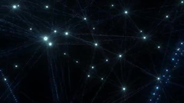 Мережа Побудована Чорному Тлі Анімація Безшовна Петля Рендеринг — стокове відео