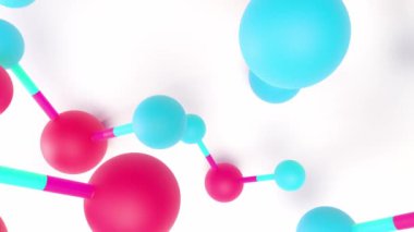 Moleküler kimyasal formül H2O. Su molekülleri kırmızı mavi renk. Top ve Çubuk kimyasal yapı modeli ve Alfa Kanalı. Bilim ya da kozmetik endüstrisi kavramı. Canlandırma, 3d Hazırlama.