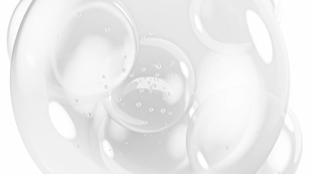 Анімація Елементів Водяної Бульбашки Рух Повітряних Бульбашок Білому Фоні Зеленому — стокове відео