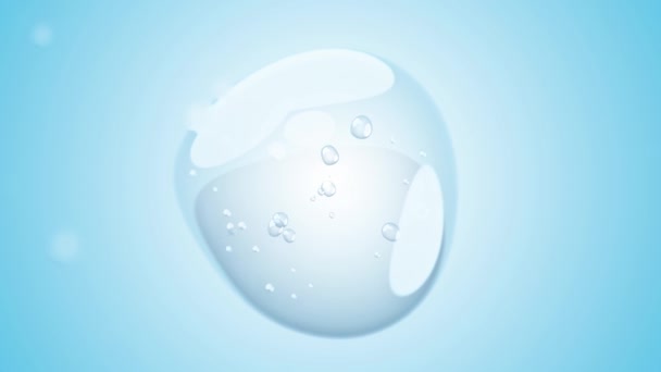 水泡要素 アニメーション シームレスループ 青い背景にエアバブルの動き スキンケアや化粧品業界 3Dレンダリングで使用することができます — ストック動画
