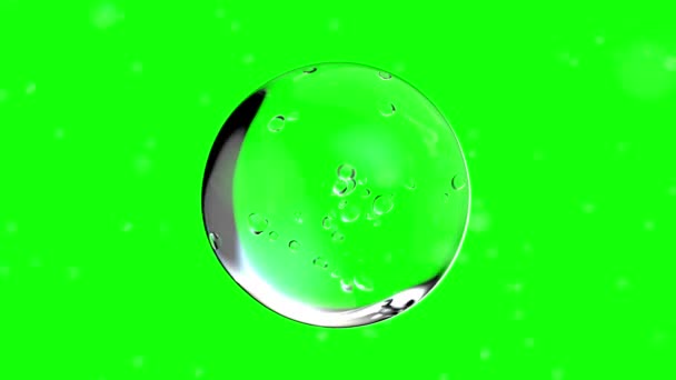 水泡动画无缝圈在绿色屏幕上 可作为环境或石油工业的背景 3D渲染 — 图库视频影像