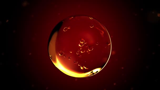 Water Bubble Golden Yellow Similar Oil Element Animation Seamless Loop — Stock Video