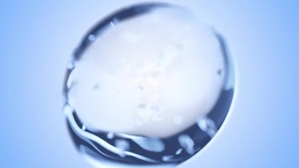 Water Bubble Element Animation Movement Air Bubbles Blue Background Can — Stock Video