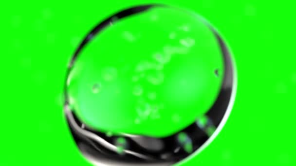 Анімація Елементів Водяної Бульбашки Рух Повітряних Бульбашок Фоні Зеленого Екрану — стокове відео