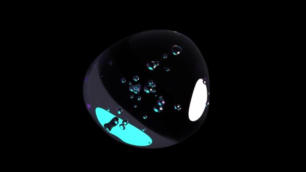 水泡元素动画 气泡和Rgb光在黑色背景上的运动 动画无缝圈 3D渲染 — 图库视频影像