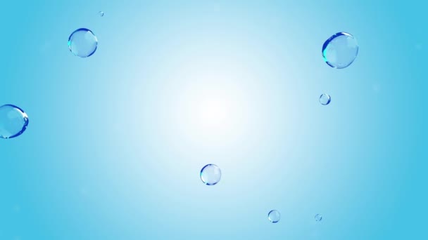 水泡动画无缝循环 在蓝色的背景上 背景元素 3D渲染 — 图库视频影像