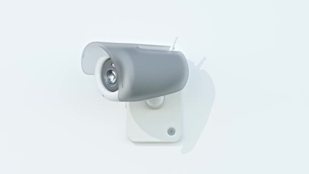 Beveiligingscamera Scan Het Gebied Voor Surveillancedoeleinden Technologische Innovatieachtergrond Minimaal Ideeënconcept — Stockvideo