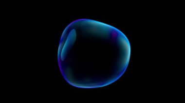 Su kabarcığı elementi kusursuz döngü animasyonu. Hava kabarcıklarının hareketi siyah arka planda mavi ışık ve yeşil ekran. 3d hazırlayıcı.