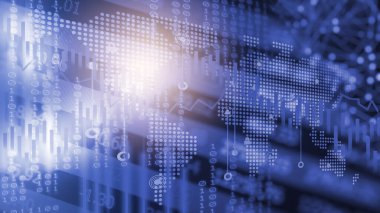 Finansal yatırım konsepti için uygun borsa veya önx ticaret grafiği ve şamdan grafiği. Ekonomik trendler iş fikri ve tüm sanat tasarımı için arka plan. Soyut finans arkaplanı.