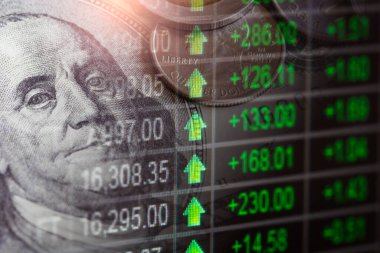 Finansal yatırım konsepti için uygun borsa veya önx ticaret grafiği ve şamdan grafiği. Ekonomik trendler iş fikri ve tüm sanat tasarımı için arka plan. Soyut finans arkaplanı.