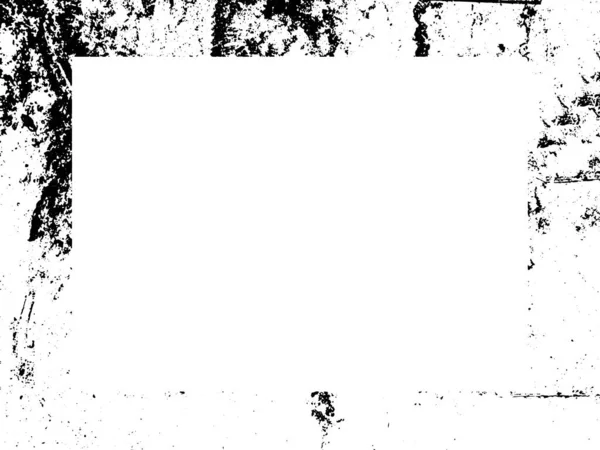 Marco Grunge Frontera Grunge Blanco Negro Textura Superposición Angustia Polvo — Vector de stock