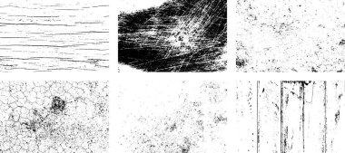 Siyah beyaz grunge. Tehlike örtüsü dokusu. Soyut yüzey tozu ve kaba duvar arkaplanı kavramı. Sıkıntı illüstrasyonu, grunge etkisi yaratmak için basitçe nesnenin üzerine yerleştirilir. Vektör EPS10.