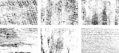 Siyah beyaz grunge seti. Tehlike örtüsü dokusu. Soyut yüzey tozu ve kaba duvar arkaplanı kavramı. Sıkıntı illüstrasyonu, grunge etkisi yaratmak için basitçe nesnenin üzerine yerleştirilir. Vektör EPS10.