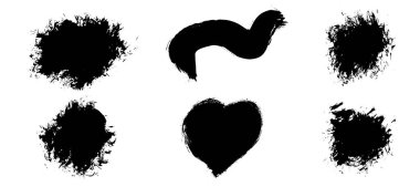 Siyah beyaz grunge seti. Tehlike örtüsü dokusu. Yüzey tozu ve kaba duvar arkası konsepti. Sıkıntı illüstrasyonu, grunge etkisi yaratmak için basitçe nesnenin üzerine yerleştirilir. Vektör EPS10.