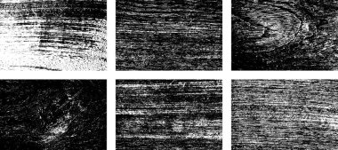 Siyah beyaz grunge seti. Tehlike örtüsü dokusu. Yüzey tozu ve kaba duvar arkası konsepti. Sıkıntı illüstrasyonu, grunge etkisi yaratmak için basitçe nesnenin üzerine yerleştirilir. Vektör EPS10.