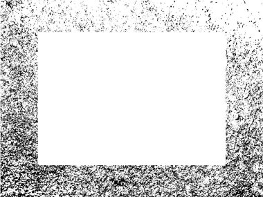 Grunge çerçeve ve sınır. Siyah beyaz grunge. Tehlike örtüsü dokusu. Toz ve kirli duvar arkaplanı. Sıkıntı illüstrasyonu, grunge etkisi yaratmak için basitçe nesnenin üzerine yerleştirilir. Vektör EPS10.