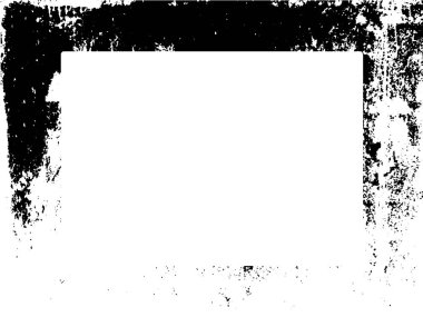 Grunge çerçeve ve sınır. Siyah beyaz grunge. Tehlike örtüsü dokusu. Toz ve kirli duvar arkaplanı. Sıkıntı illüstrasyonu, grunge etkisi yaratmak için basitçe nesnenin üzerine yerleştirilir. Vektör EPS10.