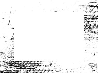 Grunge çerçeve ve sınır. Siyah beyaz grunge. Tehlike örtüsü dokusu. Toz ve kirli duvar arkaplanı. Sıkıntı illüstrasyonu, grunge etkisi yaratmak için basitçe nesnenin üzerine yerleştirilir. Vektör EPS10.