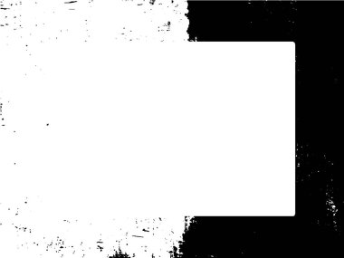 Grunge çerçeve ve sınır. Siyah beyaz grunge. Tehlike örtüsü dokusu. Toz ve kirli duvar arkaplanı. Sıkıntı illüstrasyonu, grunge etkisi yaratmak için basitçe nesnenin üzerine yerleştirilir. Vektör EPS10.