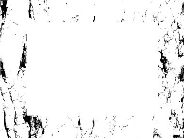 Grunge çerçeve ve sınır. Siyah beyaz grunge. Tehlike örtüsü dokusu. Toz ve kirli duvar arkaplanı. Sıkıntı illüstrasyonu, grunge etkisi yaratmak için basitçe nesnenin üzerine yerleştirilir. Vektör EPS10.