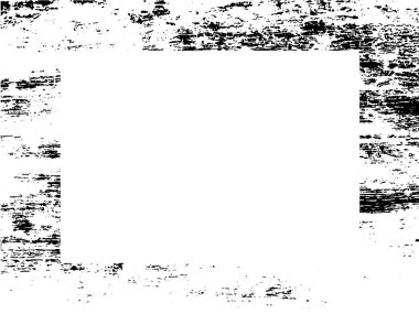 Grunge çerçeve ve sınır. Siyah beyaz grunge. Tehlike örtüsü dokusu. Toz ve kirli duvar arkaplanı. Sıkıntı illüstrasyonu, grunge etkisi yaratmak için basitçe nesnenin üzerine yerleştirilir. Vektör EPS10.