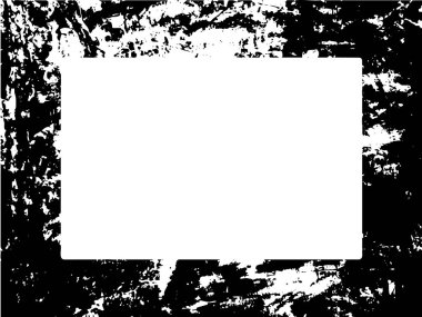 Grunge çerçeve ve sınır. Siyah beyaz grunge. Tehlike örtüsü dokusu. Toz ve kirli duvar arkaplanı. Sıkıntı illüstrasyonu, grunge etkisi yaratmak için basitçe nesnenin üzerine yerleştirilir. Vektör EPS10.